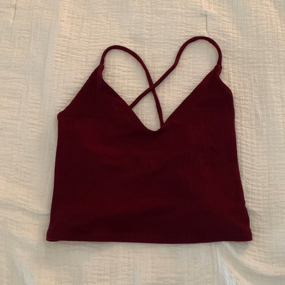Garage: Open Back Adjustable Crop Top (Size Medium)